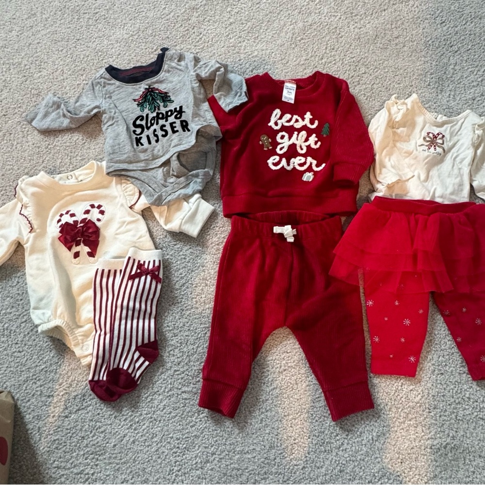Festive Baby Clothing Set in Red and White